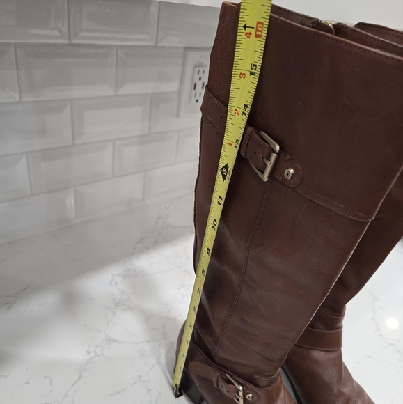 Bandolino Coppa Brown Leather Side Zip Knee Harness Riding Boots Women's Size 8M - Picture 8 of 16